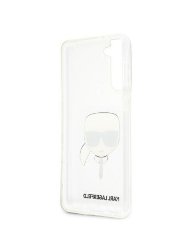 Véritable KARL LAGERFELD Case KLHCS21MKTR pour Samsung S21 Plus (Tête de Karl / transparent)