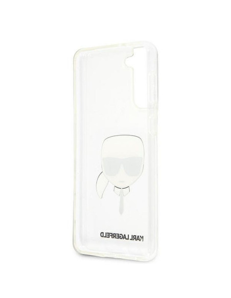 Véritable KARL LAGERFELD Case KLHCS21MKTR pour Samsung S21 Plus (Tête de Karl / transparent)