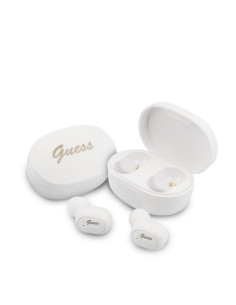 Ecouteurs Bluetooth Stereo TWS GUESS V5.0 4H MUSIC TIME + station d"accueil blanc ( GUTWST30WH )
