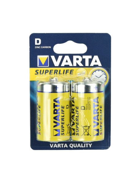 PILES ZINC CARBON VARTA R20 (type D) 2 pcs Superlife