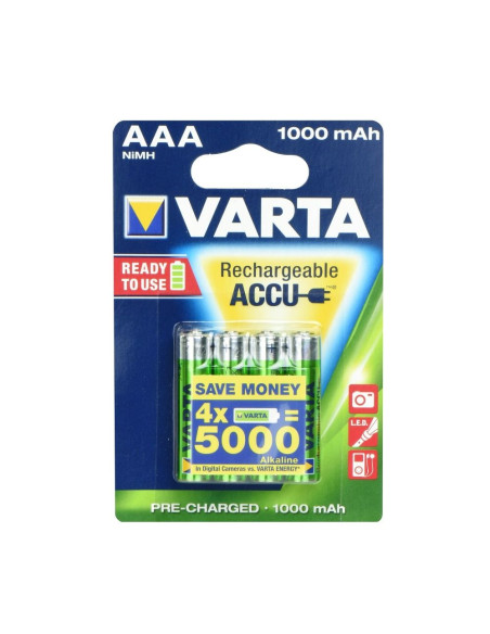 RECHARGEABLE ACCU VARTA R3 1000 mAH (AAA) 4 pcs ready to use