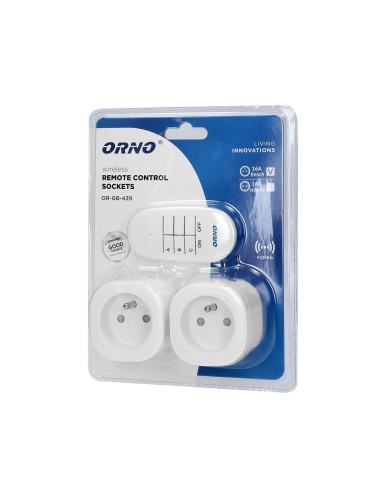 Set de prises sans fil avec télécommande 2+1 mini (OR-GB-439)