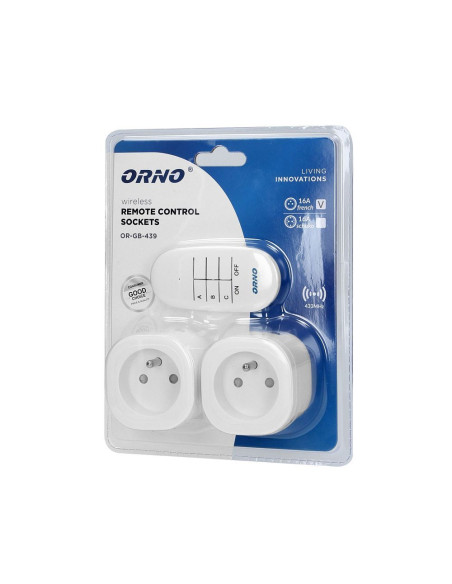 Set de prises sans fil avec télécommande 2+1 mini (OR-GB-439)