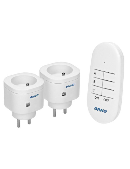 Set de prises sans fil avec télécommande 2+1 mini (OR-GB-439)