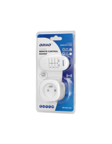 Wireless socket with remote control, 1+1 MINI (OR-GB-440)