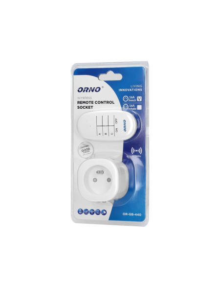 Wireless socket with remote control, 1+1 MINI (OR-GB-440)