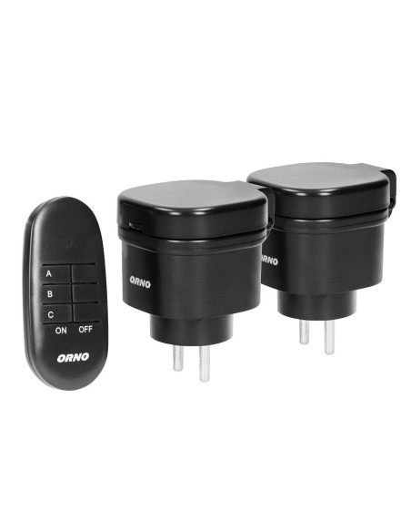 ORNO Set de prises sans fil IP44 télécommande 2+1 mini (OR-GB-441)