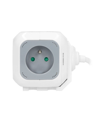Cube d'extension 4x2P+Z, 2xUSB, 1,4m blanc-gris (OR-AE-13144)