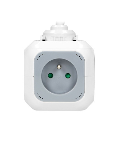Cube d'extension 4x2P+Z, 2xUSB, 1,4m blanc-gris (OR-AE-13144)