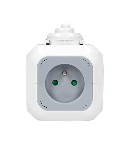 Cube d'extension 4x2P+Z, 2xUSB, 1,4m blanc-gris (OR-AE-13144)