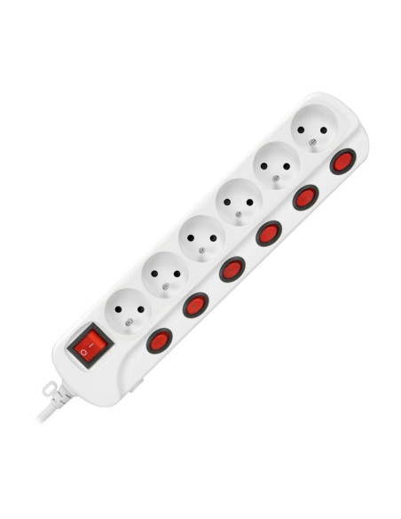 Multiswitch powerstrip with independent ON/OFF switches for 6 sockets, cable 3x1mm², 1.5m long (OR-AE-13162/1,5M)