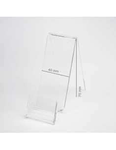 SUPPORT VERTICAL PLEXI AVEC EMPLACEMENT POUR LE PRIX