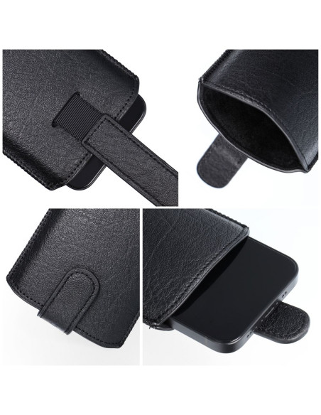 Slim Kora 2 Universal Leather Coque - pour Iphone 5/5S/5SE/5C noir