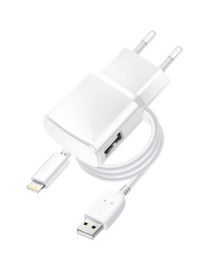 CHARGEUR SECTEUR APP IPHO 5/6/6s/7/8/X AVEC CABLE DETACHABLE BLUE STAR