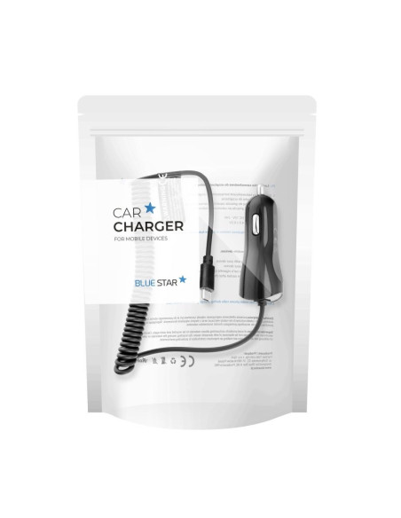 CHARGEUR VOITURE MICRO USB 1A UNIVERSEL BLUE STAR