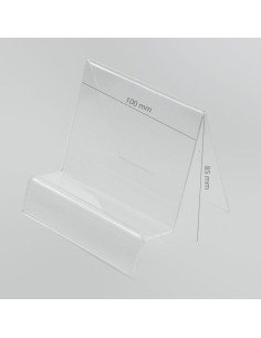 SUPPORT VERTICAL PLEXI AVEC EMPLACEMENT POUR LE PRIX (NAVI/TABLET)