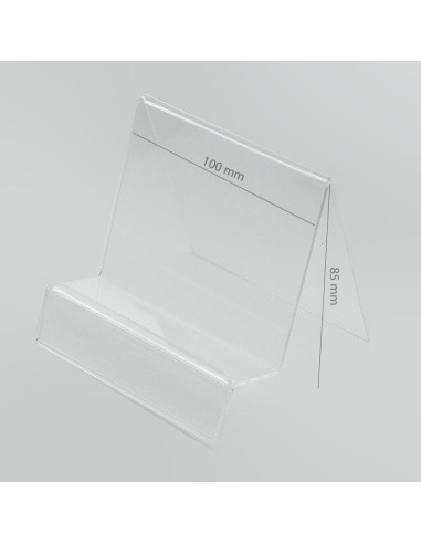 SUPPORT VERTICAL PLEXI AVEC EMPLACEMENT POUR LE PRIX (NAVI/TABLET)