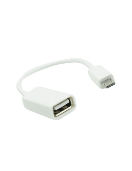 CABLE microUSB / USB A OTG BLANC