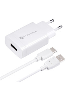 CHARGEUR SECTEUR FORCELL AVEC CABLE micro USB type C - 2,4A AVEC FONCTION QUICK CHARGE 3.0 2
