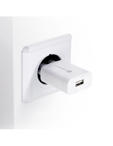 CHARGEUR SECTEUR FORCELL AVEC CABLE micro USB type C - 2,4A AVEC FONCTION QUICK CHARGE 3.0