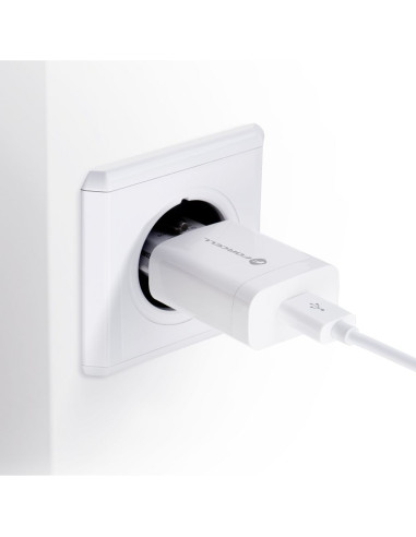 CHARGEUR SECTEUR FORCELL AVEC CABLE micro USB type C - 2,4A AVEC FONCTION QUICK CHARGE 3.0