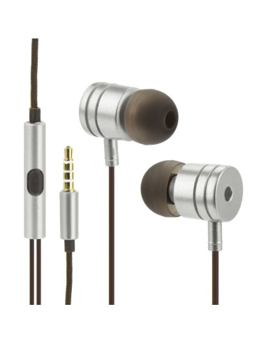 KIT Earphones stereo Android box MI metal argent (Jack 3,5mm)