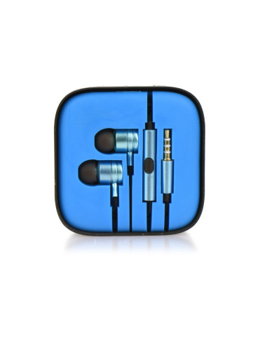 KIT Earphones stereo Android box MI metal bleu (Jack 3,5mm)