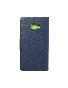 Etui Fancy Book pour SAMSUNG Galaxy A5 2017 bleu marinepourcitron vert 2