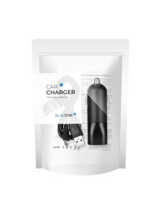 CHARGEUR VOITURE MICRO USB 2A BLUE STAR avec câble detachable