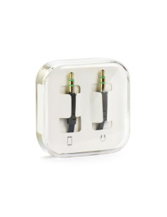 Câble AUX JACK STEREO 3,5mm noir 1m - plat ( boîte)