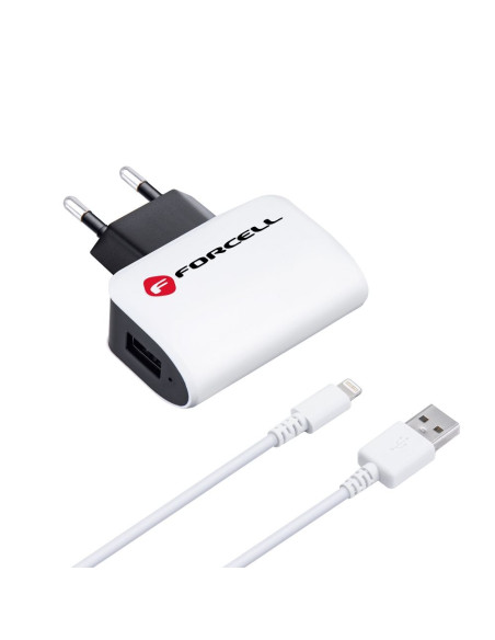 CHARGEUR SECTEUR pour iPhone 8-pin AVEC CABLE DETACHABLE Forcell