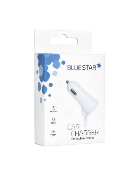 CHARGEUR VOITURE APP iPHO 5/6/6s/7/8/X AVEC PORT USB 2A ET CABLE 1A Blue Star