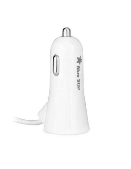 CHARGEUR VOITURE APP iPHO 5/6/6s/7/8/X AVEC PORT USB 2A ET CABLE 1A Blue Star