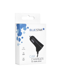 CHARGEUR VOITURE UNIVERSEL AVEC PORT USB ET CABLE Micro USB-C 2A Blue Star