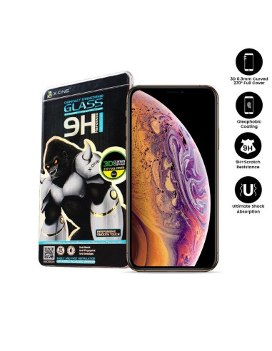 VERRE TREMPE - X-ONE 3D - APP IPHO X NOIR