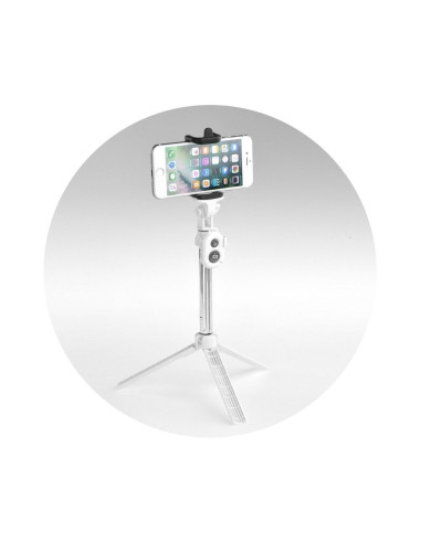 Kit / perche selfie avec télécommande bluetooth tripod - blanc