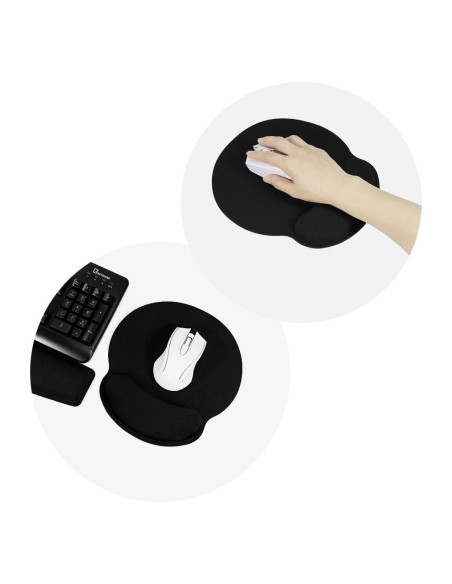Tapis de souris ergonomique pour le poignet 250x230x25mm / noir