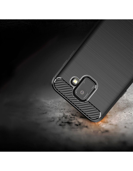COQUE FORCELL - CARBON pour SAMSUNG Galaxy A6 ( A6 2018 ) NOIR
