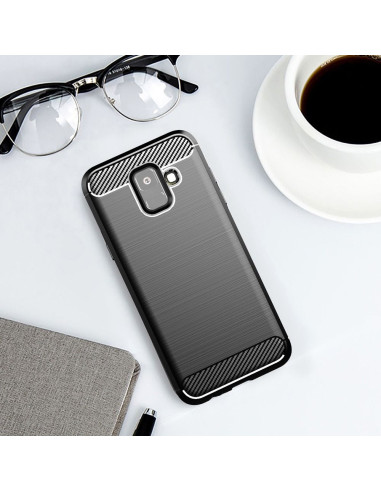 COQUE FORCELL - CARBON pour SAMSUNG Galaxy A6 ( A6 2018 ) NOIR