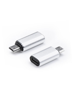 Adaptateur pour chargeur Type C to Micro USB argenté