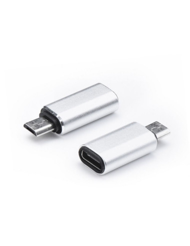 Adaptateur pour chargeur Type C to Micro USB argenté