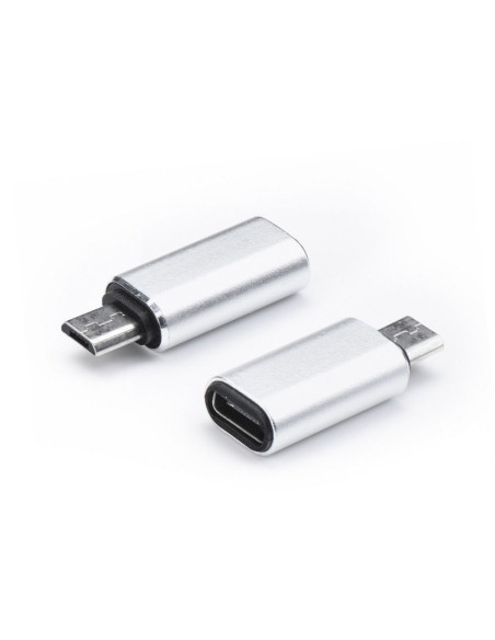 Adaptateur pour chargeur Type C to Micro USB argenté