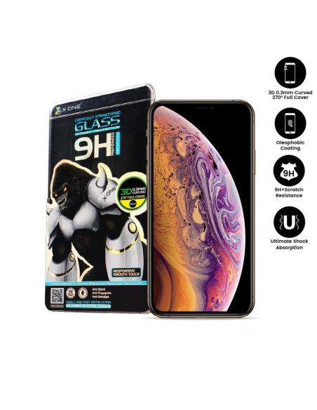 VERRE TREMPE - X-ONE 3D - APP IPHO Xs/11 Pro NOIR