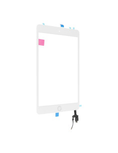 VITRE TACTILE + home EQ Ipad Mini 3 BLANC ( A1599, A1600, A1601 )