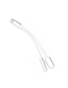 Adaptateur HF/audio + charging Type C to Jack 3,5mm + chargement BLANC