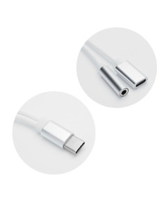 Adaptateur HF/audio + charging Type C to Jack 3,5mm + chargement BLANC 2