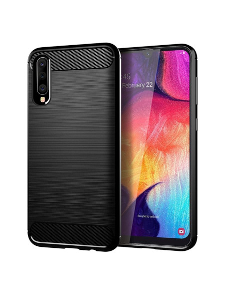 COQUE FORCELL- CARBON pour SAMSUNG Galaxy A10 NOIR