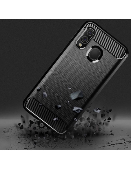 COQUE FORCELL- CARBON pour SAMSUNG Galaxy A10 NOIR