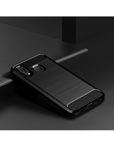 COQUE FORCELL- CARBON pour SAMSUNG Galaxy A10 NOIR