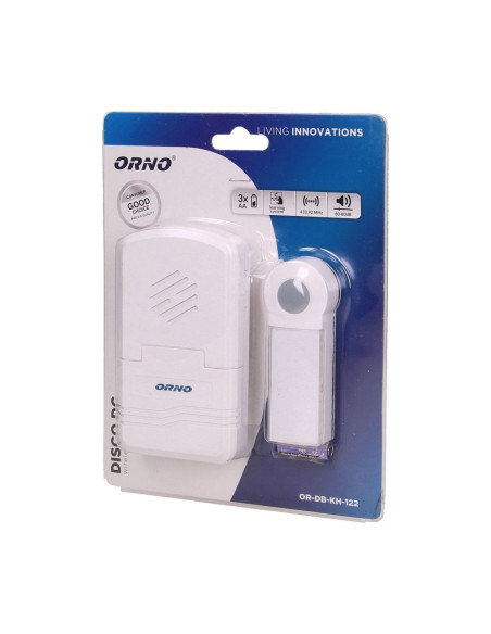 ORNO Sonnette sans fil à piles avec système d'apprentissage DISCO DC (OR-DB-KH-122)